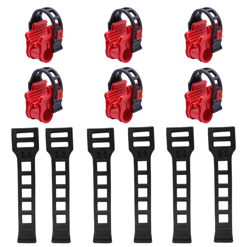 ASENDIWAY 6Pcs/Set Bike Rack Hitch Mount Bicycle Car Bike Rack Strap Replacement Cradles Cargo Carrier Spare Hooks with Rubber Straps Car Racks Accessories 1-1/4"&2" Truck Hitch Red&Black