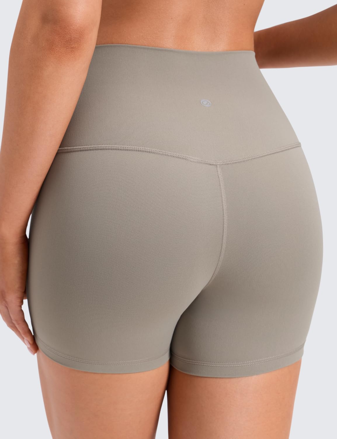 CRZ YOGA Butterluxe Biker Shorts 4'' - High Waisted Booty Workout Volleyball Yoga Womens Spandex Warm Ash Grey Small
