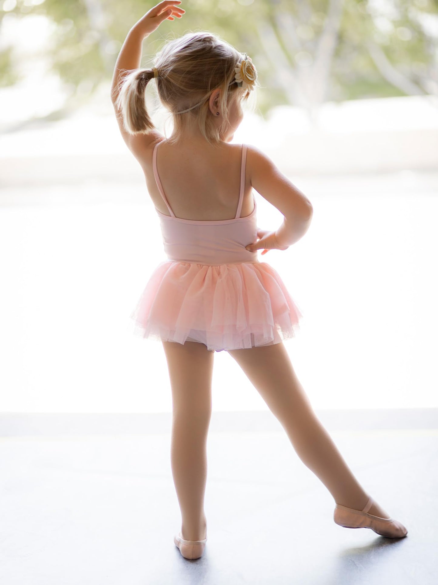 DIPUG Ballet Tights for Girls Dance Tights Toddler Thick Soft Footed Kids Nude Stockings Size 2t 3t, 2 Pack