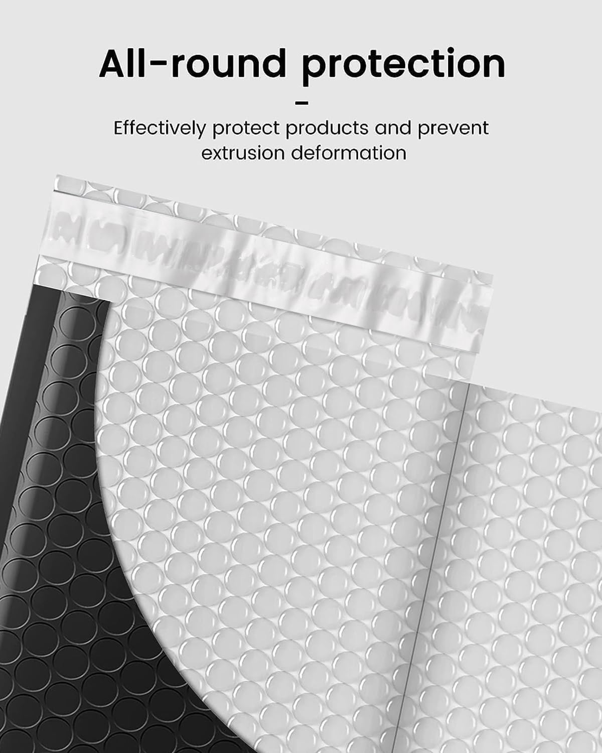GSSUSA Black Bubble Mailers 4x8 Inches 50 Pack Self-seal Shipping Bags