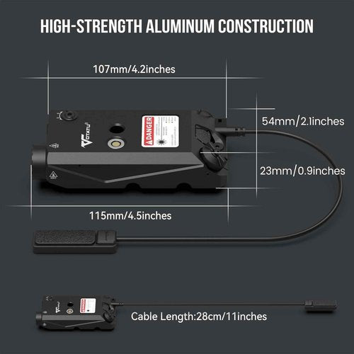 VOTATU V840 Laser Light Combo, Green/IR Laser 1500LM Flashlight for Rifle AR, Dual-Laser from One Output, Laser Flashlight Combo with Pressure Switch, Compatible with M-LOK Picatinny Rail