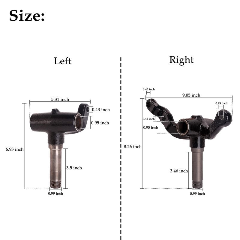 10L0L Golf Cart Spindle Assembly for EZGO TXT/PDS 2001.6-up Gas & Electric, Front End Repair Kit with Passenger & Driver Side, OEM# 70673-G02 70942-G02