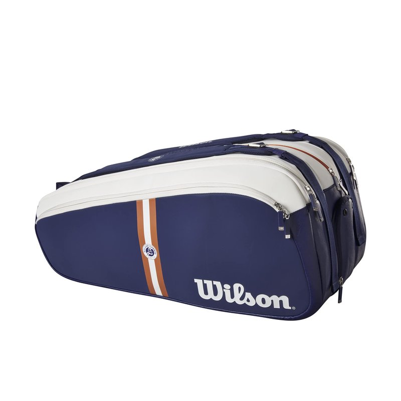 Wilson Roland Garros Super Tour Tennis Racket Bag - Navy/White, Holds up to 15 Rackets