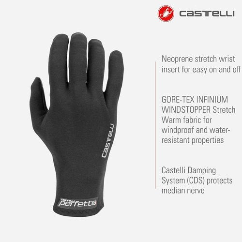 CASTELLI Women’s Perfetto ROS Glove I Cycling Gloves, Biking Gloves for Winter Road & Gravel Bike Gloves - Black - X-Large