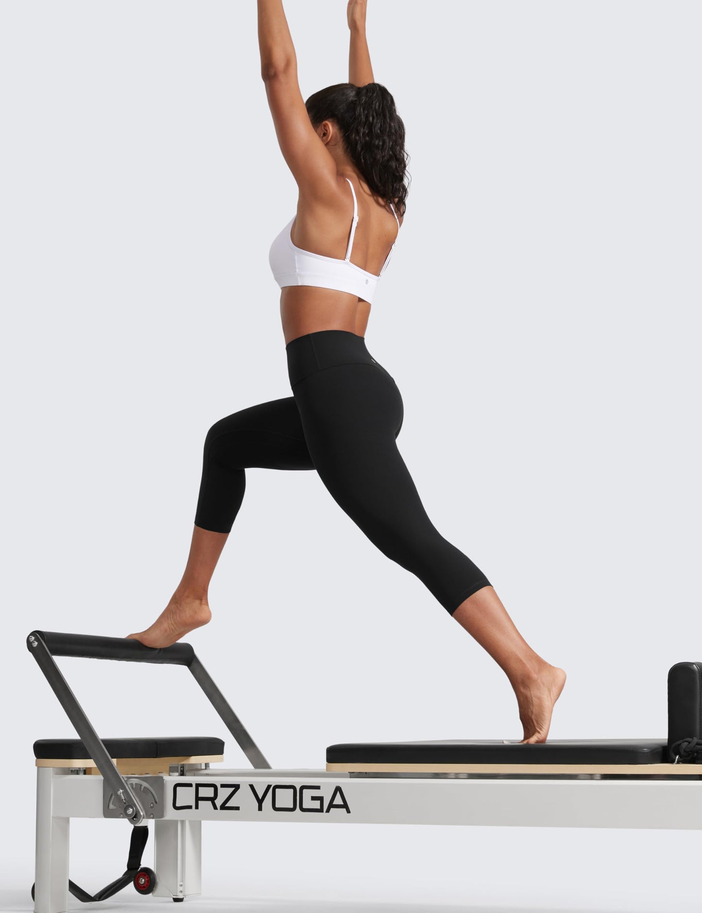 CRZ YOGA Butterlift Capris Workout Leggings 21" - High Waisted Pilates Gym Athletic Womens Crop Yoga Pants Black Large