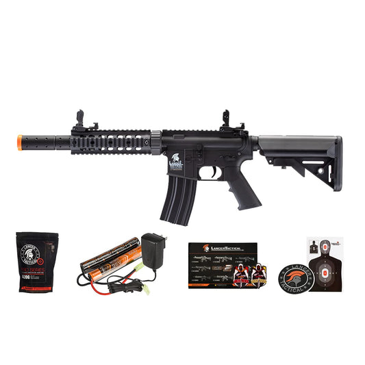 Lancer Tactical Gen 2 Durable Airsoft Gun SD M4 Polymer- Full/Semi-Auto Piactinny Rail AEG Rifle with 0.20g BBS, Charger and Battery