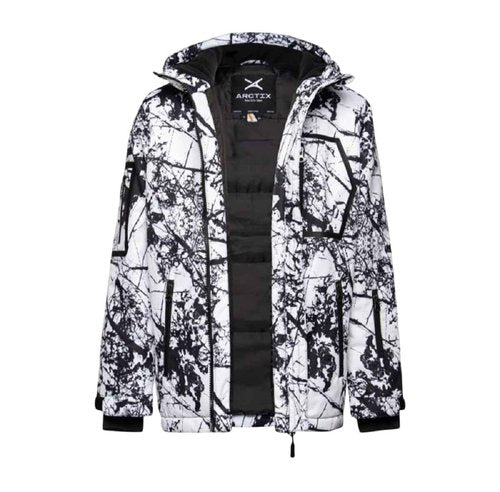 Arctix Kids' Insulated Quilted Lining Waterproof Taped Cold Weather Ultimate Performance Jacket, Cracked Marble White, Medium