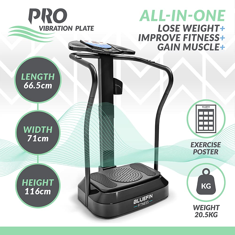 Bluefin Fitness Vibration Platform | Pro Model | Upgraded Design with Silent Motors and Built in Speakers