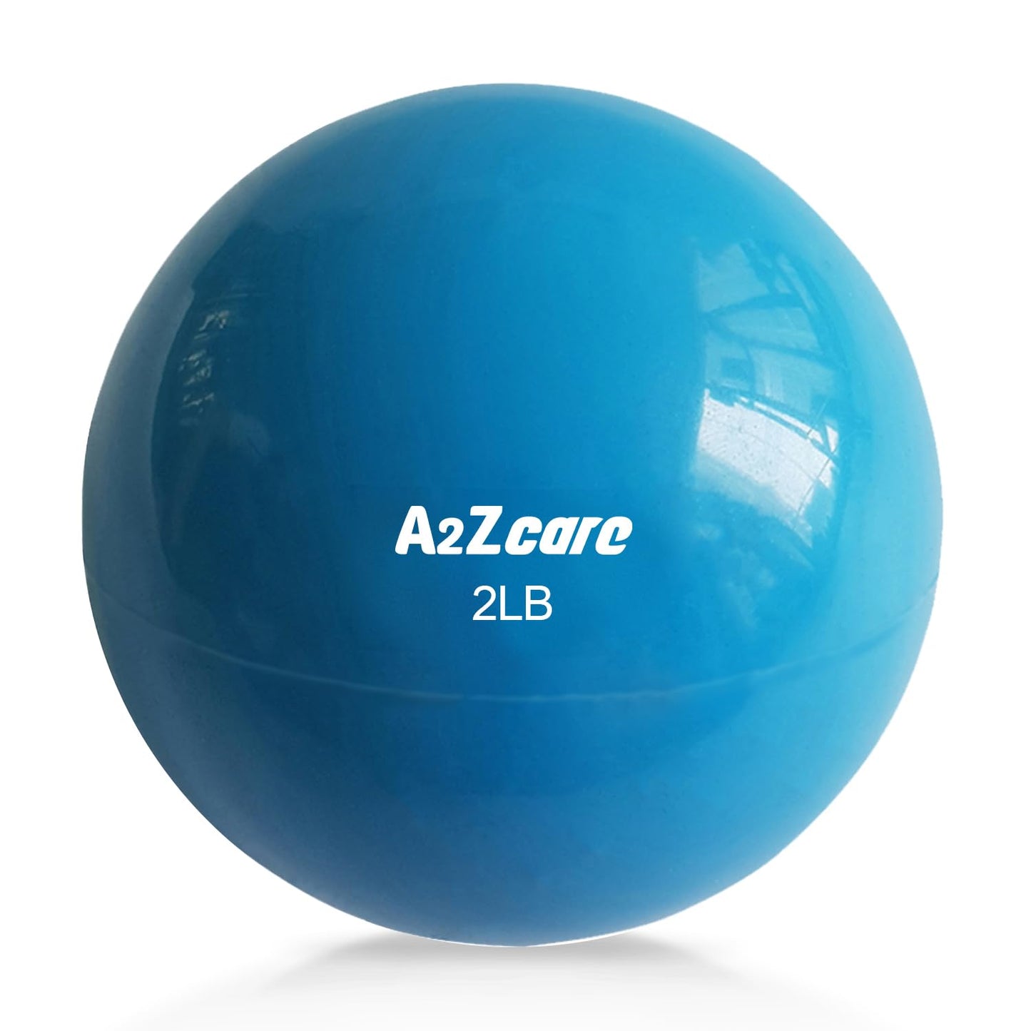 A2ZCARE Toning Ball - Weighted Toning Exercise Ball - Soft Weighted Medicine Ball for Pilates, Yoga, Physical Therapy and Fitness - Blue (2lbs - Pair)