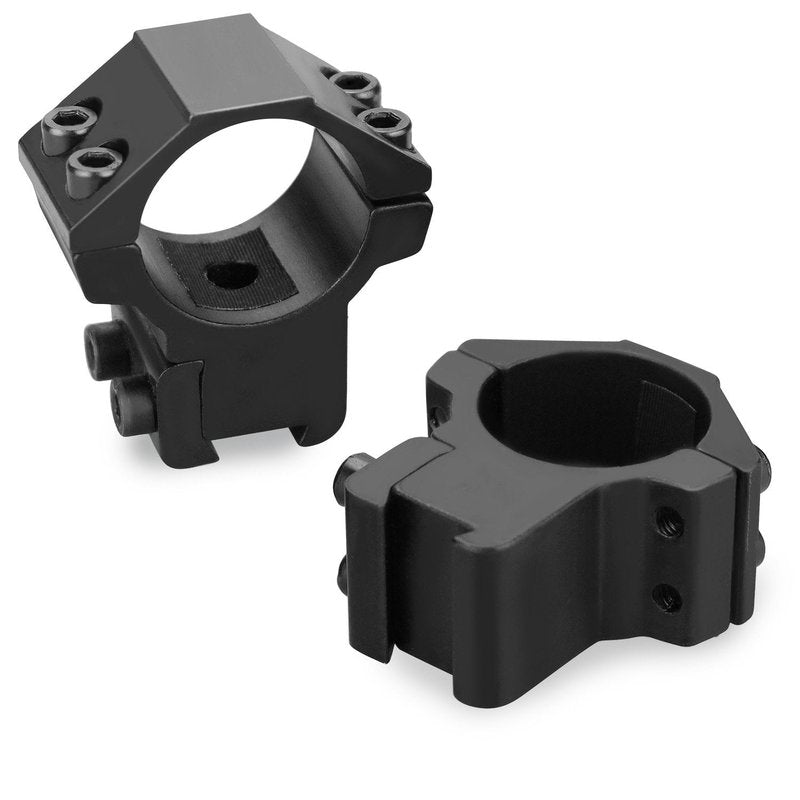 Modkin 1'' Dovetail Scope Rings, Medium Profile Scope Mounts for 11 mm Dovetail Rails - 2 Pieces (One has Stop pin)