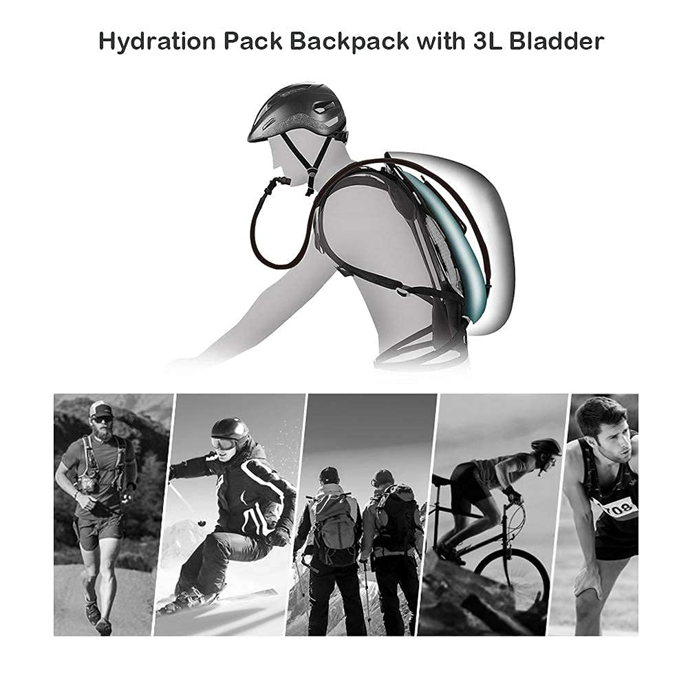 Water Backpack for Hiking Black Water Hydration Backpack with 3L Water Bladder Lightweight Waterproof Water Bag Backpack Tactical Water Backpack for Cycling Hiking