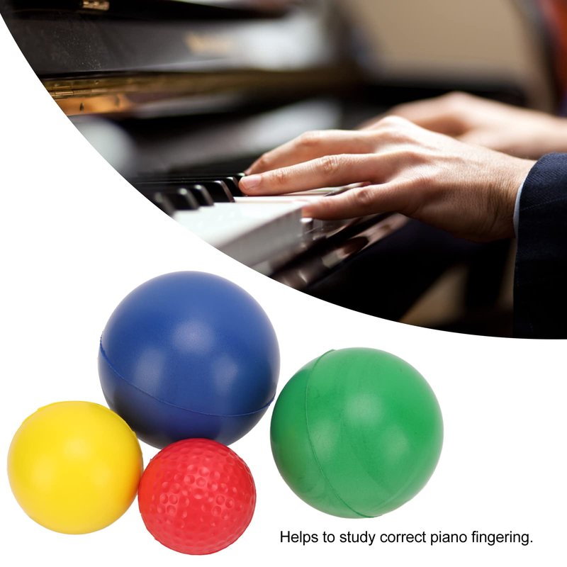 Piano Finger Hand Shape Training Ball, Grip Training Ball for Children, Finger Wrist Corrector Finger Ball (4pcs)