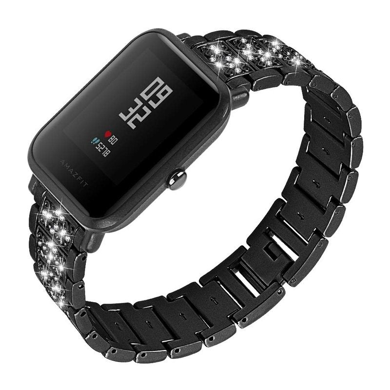 FitTurn Jewelry Bling Bands for Amazfit Bip 5 Band for Women Men, Diamond Rhinestone Bracelet Metal Strap Replacement for Amazfit Bip 5/Pace/Cheetah/Stratos 2 3/GTR 4/GTR 3/GTR 3 Pro/GTR 2/GTR 2e/GTR