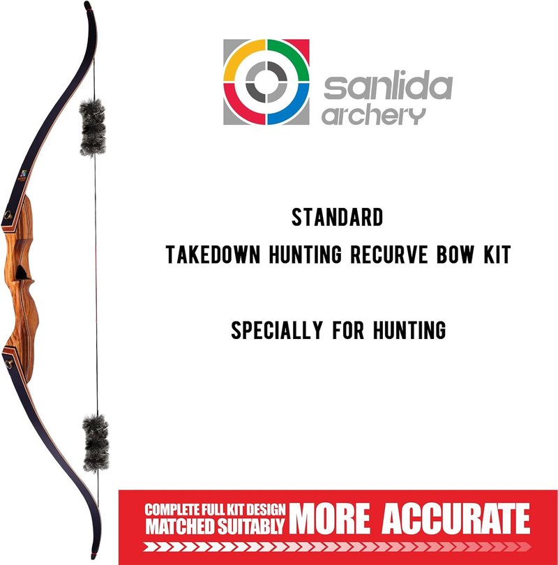 Sanlida Eagle X9 Recurve Bow Set - 58-Inch Wooden Takedown Bow for Adults | 25-60 Lbs, Perfect for Hunting and Practice