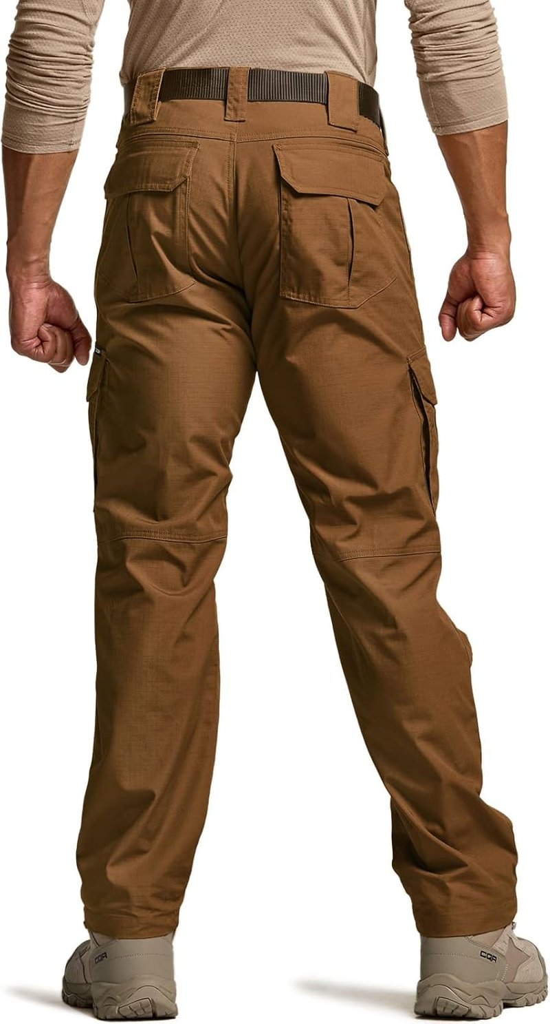 CQR Men's Tactical Pants - Water Resistant Ripstop Cargo Design | Lightweight EDC Work & Hiking Wear