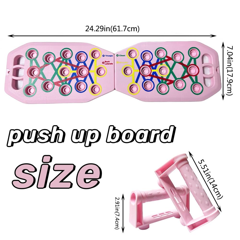 Push Up Board for Women, 28 in 1 Push up Board Pink Workout Equipment Multi-Functional Pushup Stands System Fitness Floor Chest Muscle Exercise