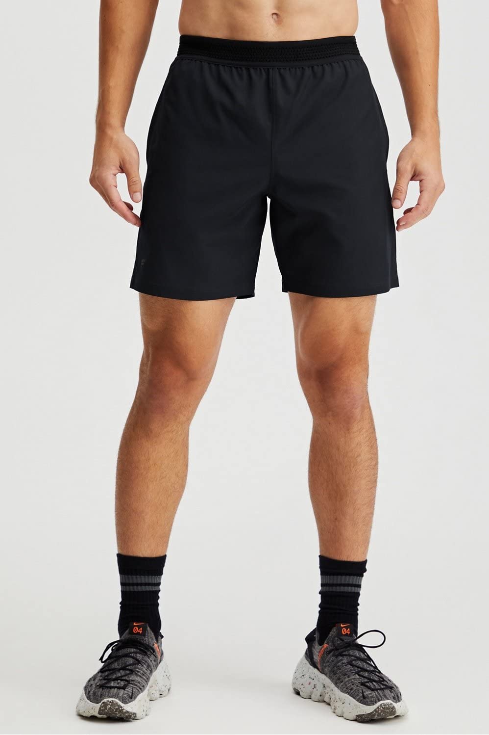 Fabletics Men's The Fundamental Short (Lined), Workout, Running, Training, Gym, Yoga, Ultra Lightweight, Athletic, 9" Inseam, L, Black