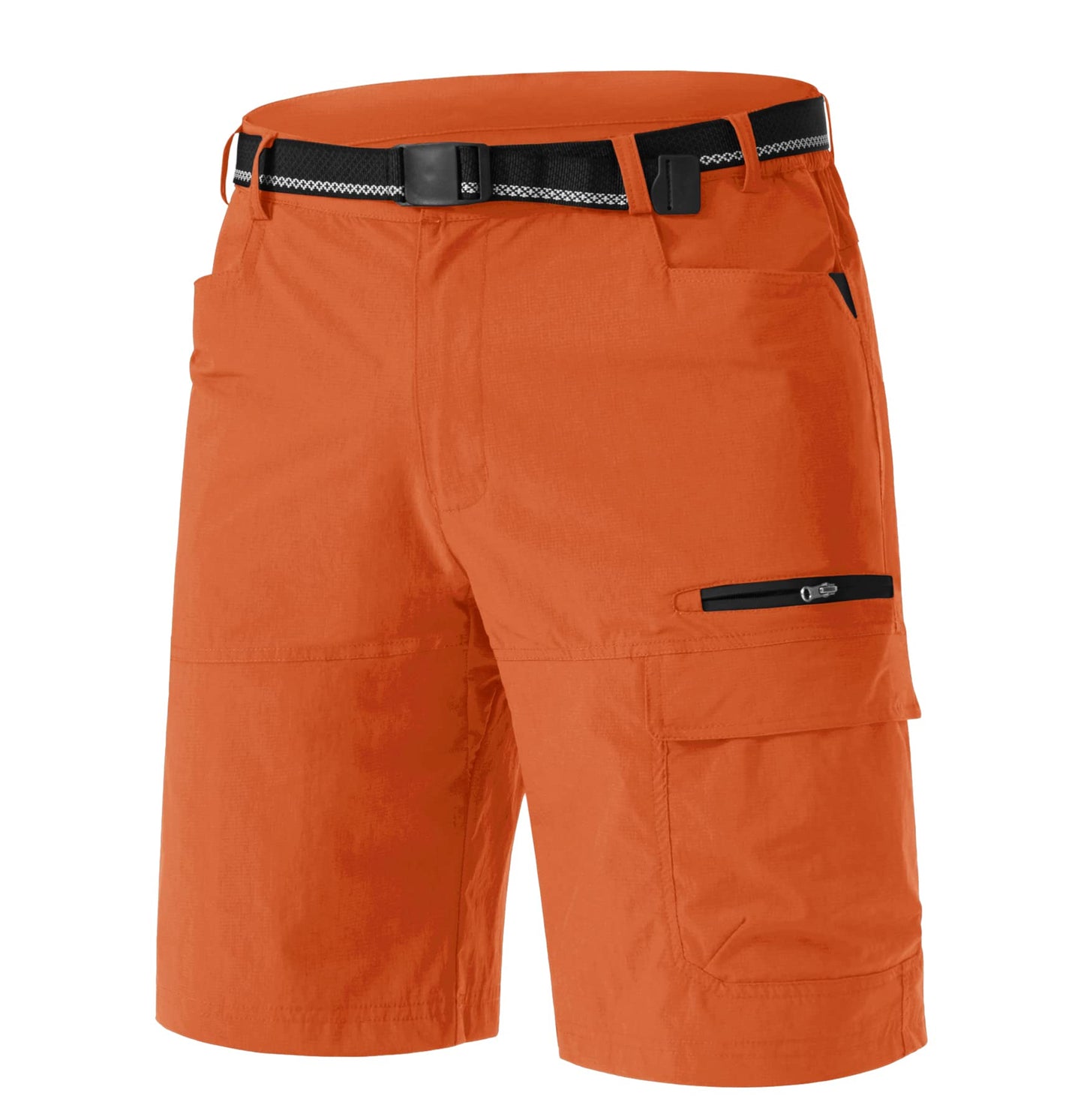 TACVASEN Mens 10" Lightweight Hiking Outdoor Cargo Travel Shorts Quick Dry Casual Breathable Fishing Dress Golf Summer Shorts Orange 36