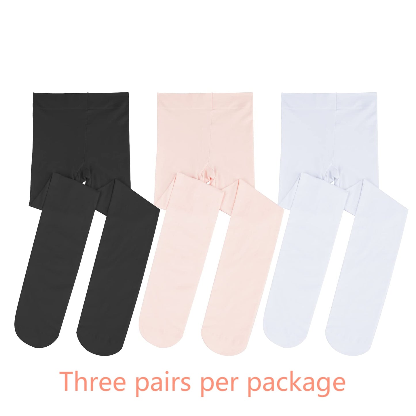 Stelle Girls' Ultra Soft Pro Dance Tight/Ballet Footed Tight (Toddler/Little Kid/Big Kid), BP+WT+BK, 2-4T