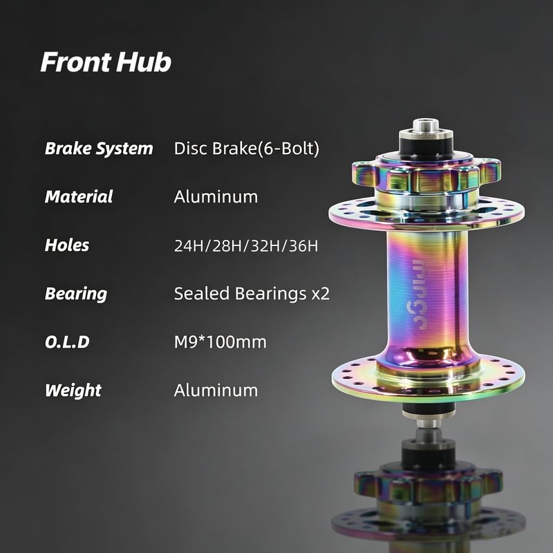 rningo MTB Bike Hubs Disc Brake 32/36 Holes,Quick Release Front M9*100mm Rear M10*135mm，High-Strength Hubset for HG System Standard 8-11 Speed Cassette (Red, 32H)