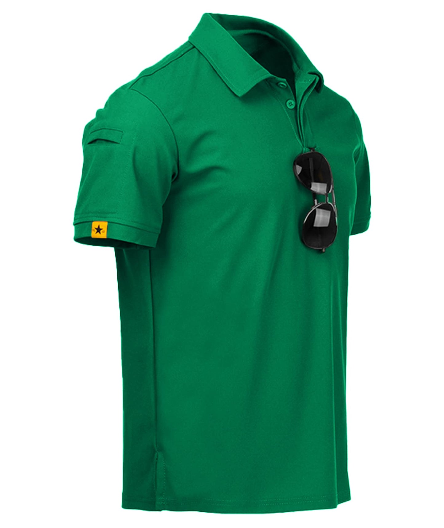 ZITY Mens Polo Shirt Short Sleeve Sports Tactical T-Shirt Athletic Golf Polos Daily Casual Stylish Collared Shirts for Men Viridian Large