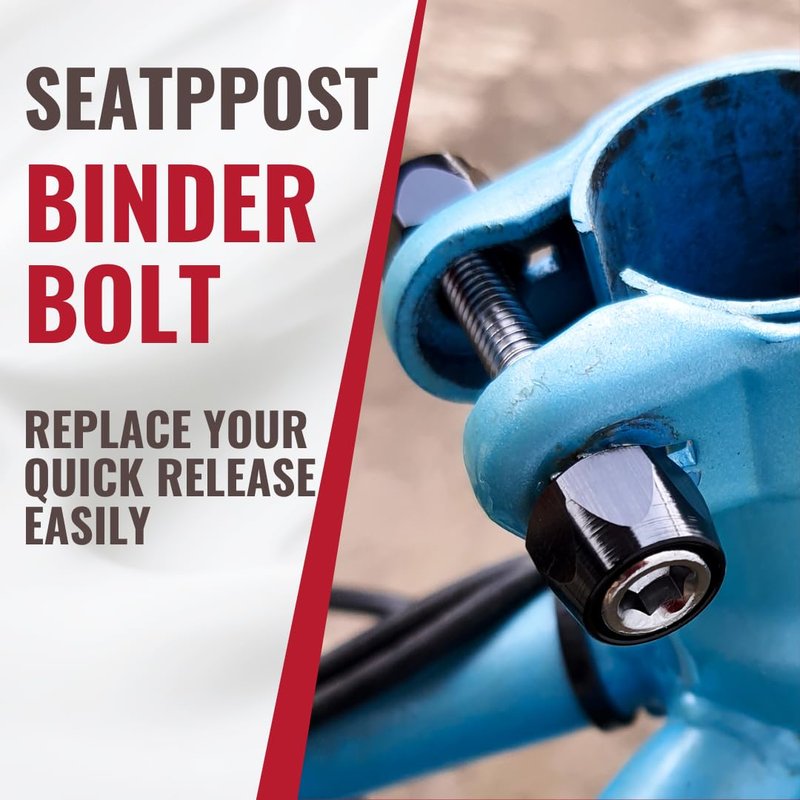 ONIPAX Bicycle Seatpost Binder Bolt, Alloy Seat Clamp Screw for Road, MTB and Vintage Steel Frames, Silver