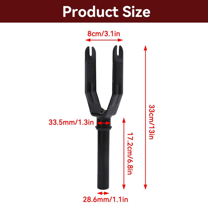 equlup Scooter Fork, 172x33.5mm/6.8x1.3in Front Fork Replacement with Plastic Cover Aluminum Alloy Electric Scoter Parts Accessory for M365 M365PRO (Grey)
