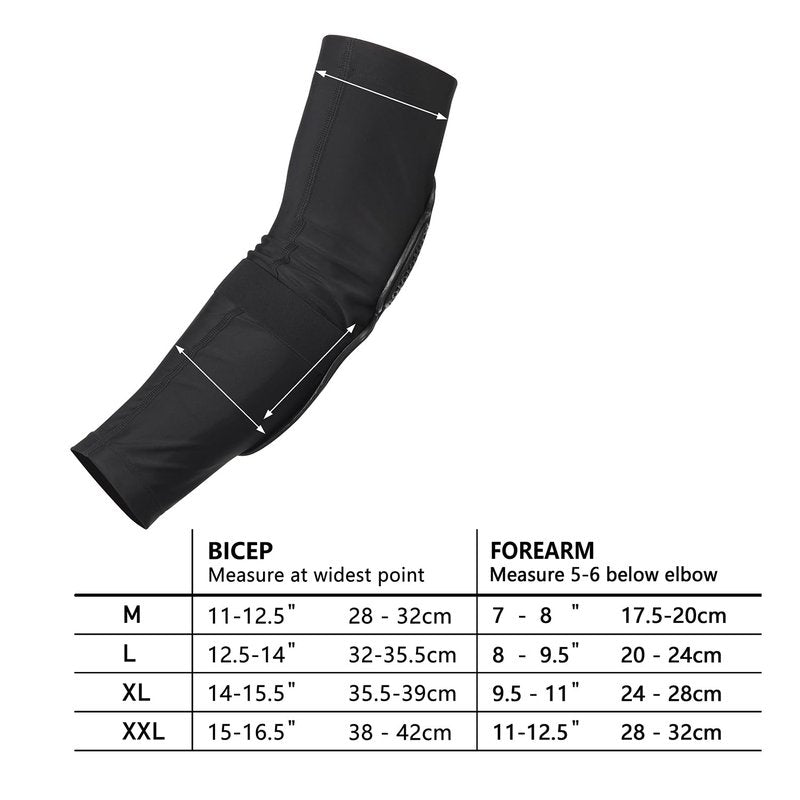 surlim Elbow Pads,Mountain Bike Elbow Guards,MTB Elbow Pads,BMX,Skate & Skateboarding Elbow Armor,1 Pair(Black, Large)