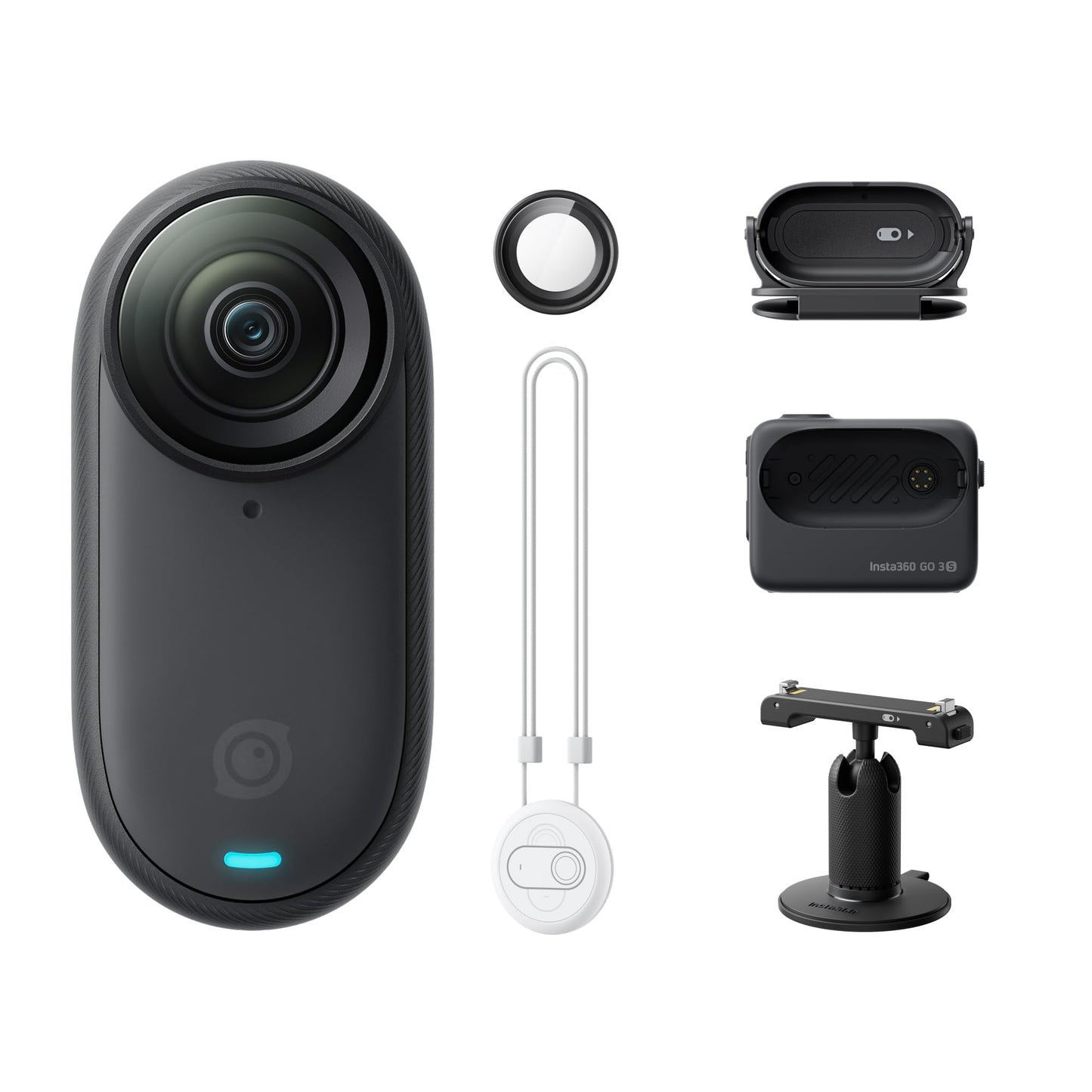 Insta360 GO 3S - 128 GB Black 4K Tiny Portable Vlogging Camera, Hands-Free POVs, Mount Anywhere, Stabilization, 140 Min Battery Life, 10m Waterproof, Pet POV