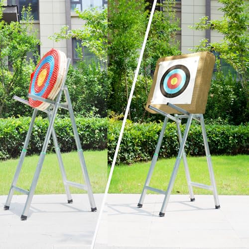 Archery Target Stand for Backyard, Foldable Metal Archery Target Stands for Straw & Point Bag Target Stand - Easy to Carry