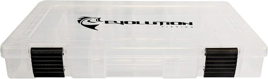 Evolution Fishing Tackle Tray Box - 3600 Clear Utility Box with Removable Compartments for Easy Storage