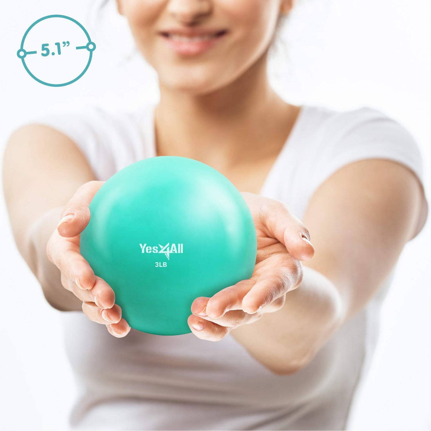 Yes4All Soft Weighted Toning Ball Smooth 2lb Blue
