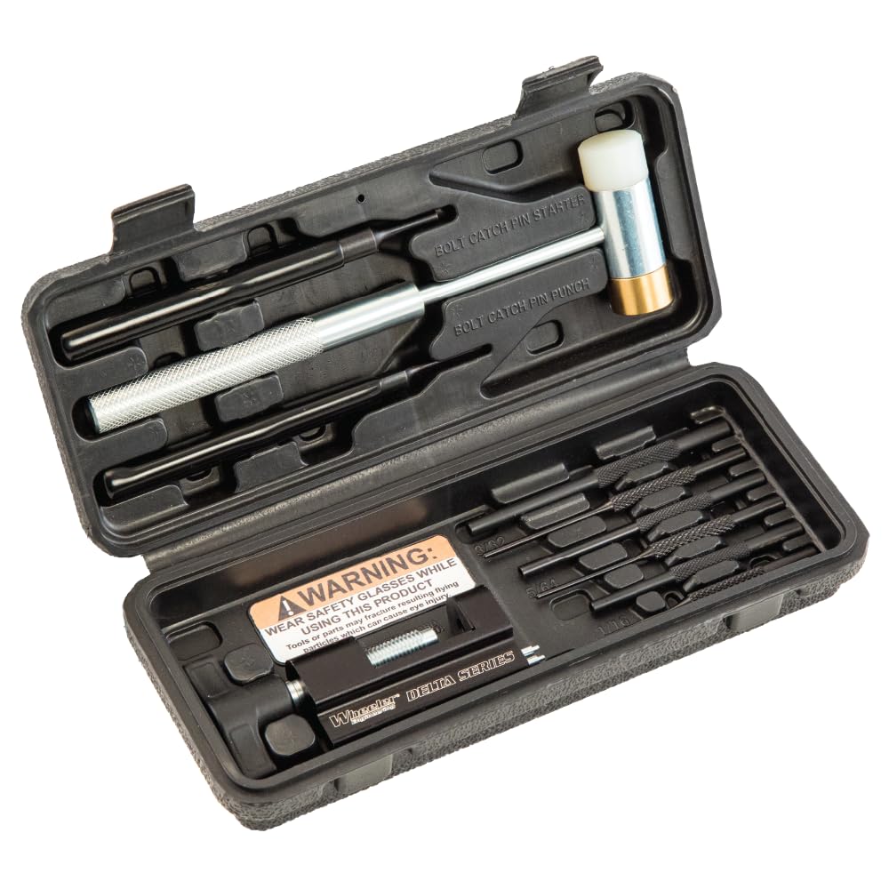 Wheeler Roll Pin Install Tool Kit with Trigger Install Tool, Punches, Brass/Polymer Hammer and Storage Case for Gunsmithing and Firearm Maintenance