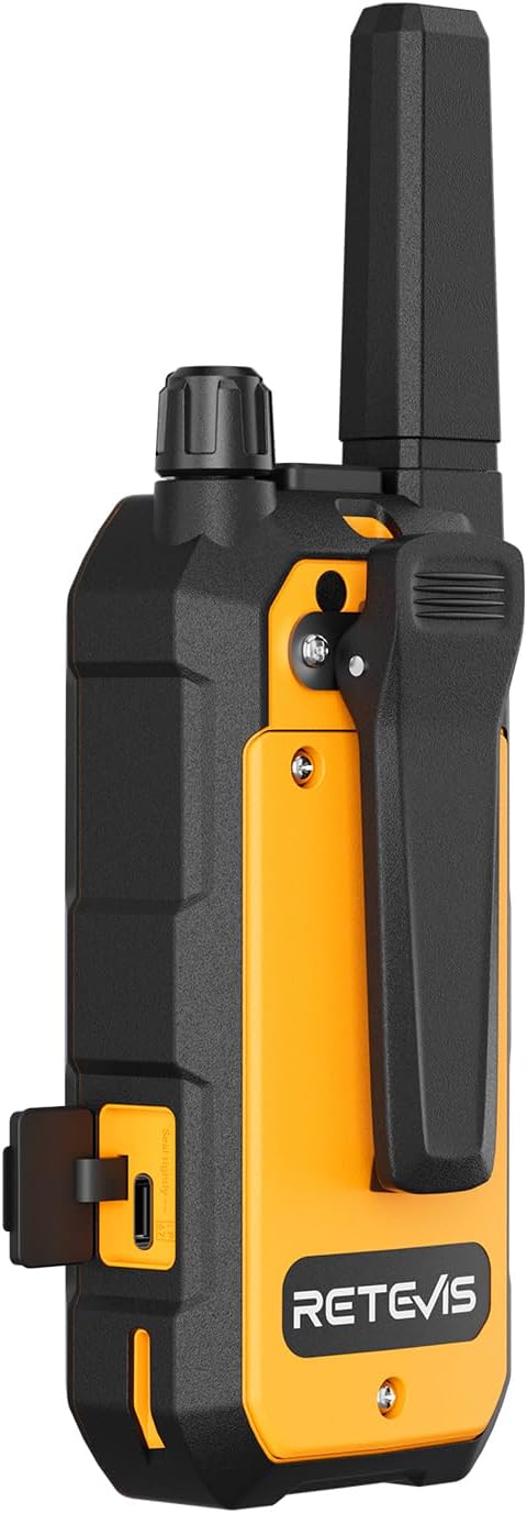 Retevis RB48A Waterproof Walkie Talkies - Long Range Two-Way Radios with Earpieces | IP67, NOAA Alerts, 23-Hour Battery (2 Pack)