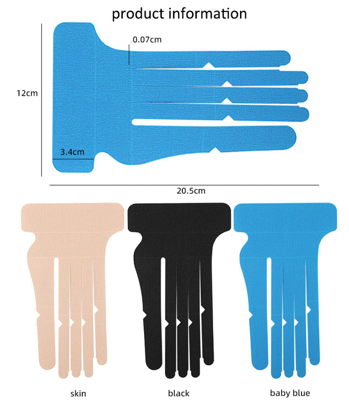 Kinesiology Tape for Wrist & Fingers, 6 Pcs Precut Kinesiology Tape, Bowling Tape for Carpal Tunnel & Finger Joints Muscle Support & Stability, Waterproof & Breathable, Latex Free & Hypoallergenic