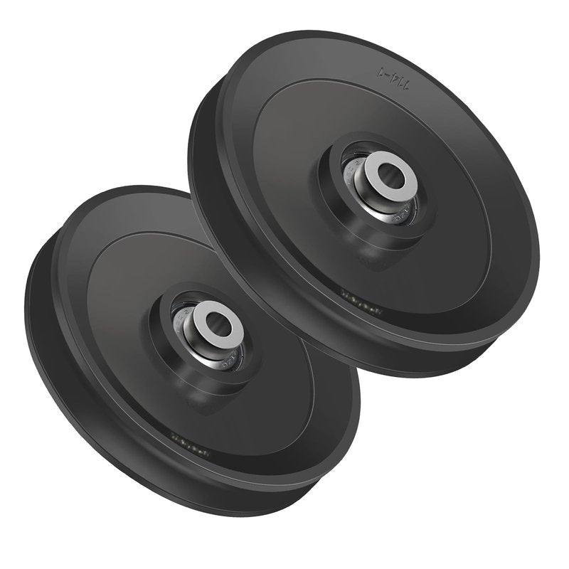 CYBEOE 4.5" / 115mm Nylon Bearing Pulley Wheel - Over The Door Pulley，360° Traction Aluminum Bearing Pulleys for Cable Machine Weight Gym Home Garage Door Pulley System (2)