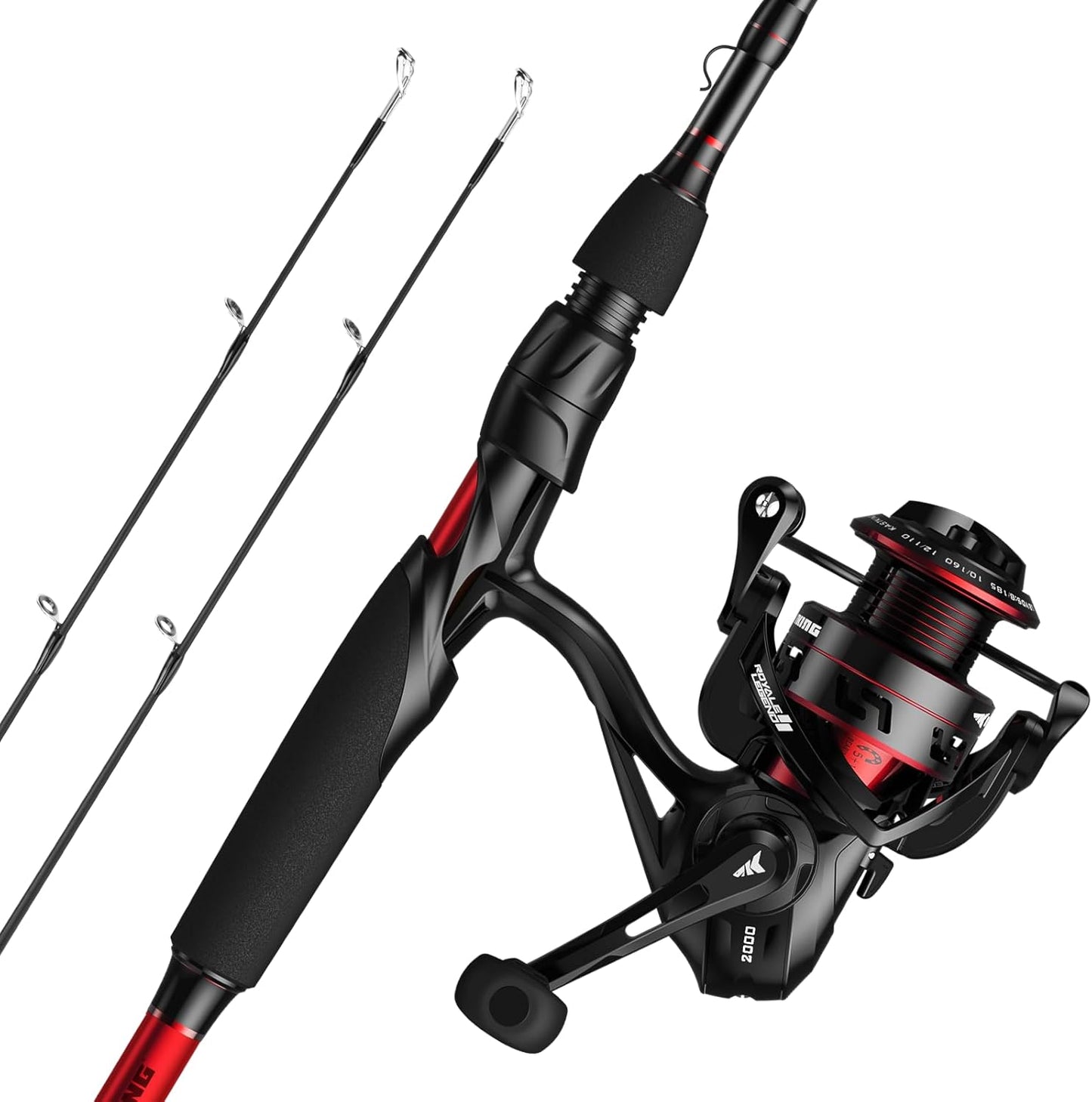 KastKing Royale Legend II Fishing Rod & Reel Combo - IM6 Graphite, Extra Tip, Stainless Steel Guides | 2-Piece Design