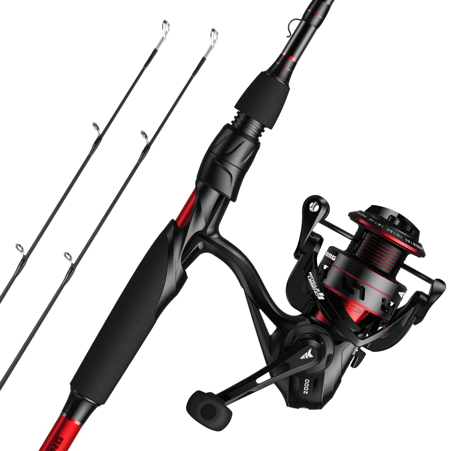 KastKing Royale Legend II Spinning Fishing Combos, 6'9'' ML Twin Tips Rod, Size 2000
