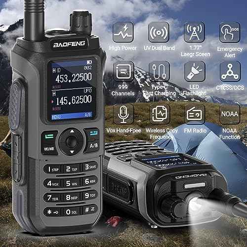 Ham Radio Baofeng Radio UV-21R Ham Radio Handheld Long Range Two Way Radio for Adults 5RM Rechargeable Walkie Talkies K5Plus with NOAA Weather Receive VOX 999 Channels 771 High Gain Antenna