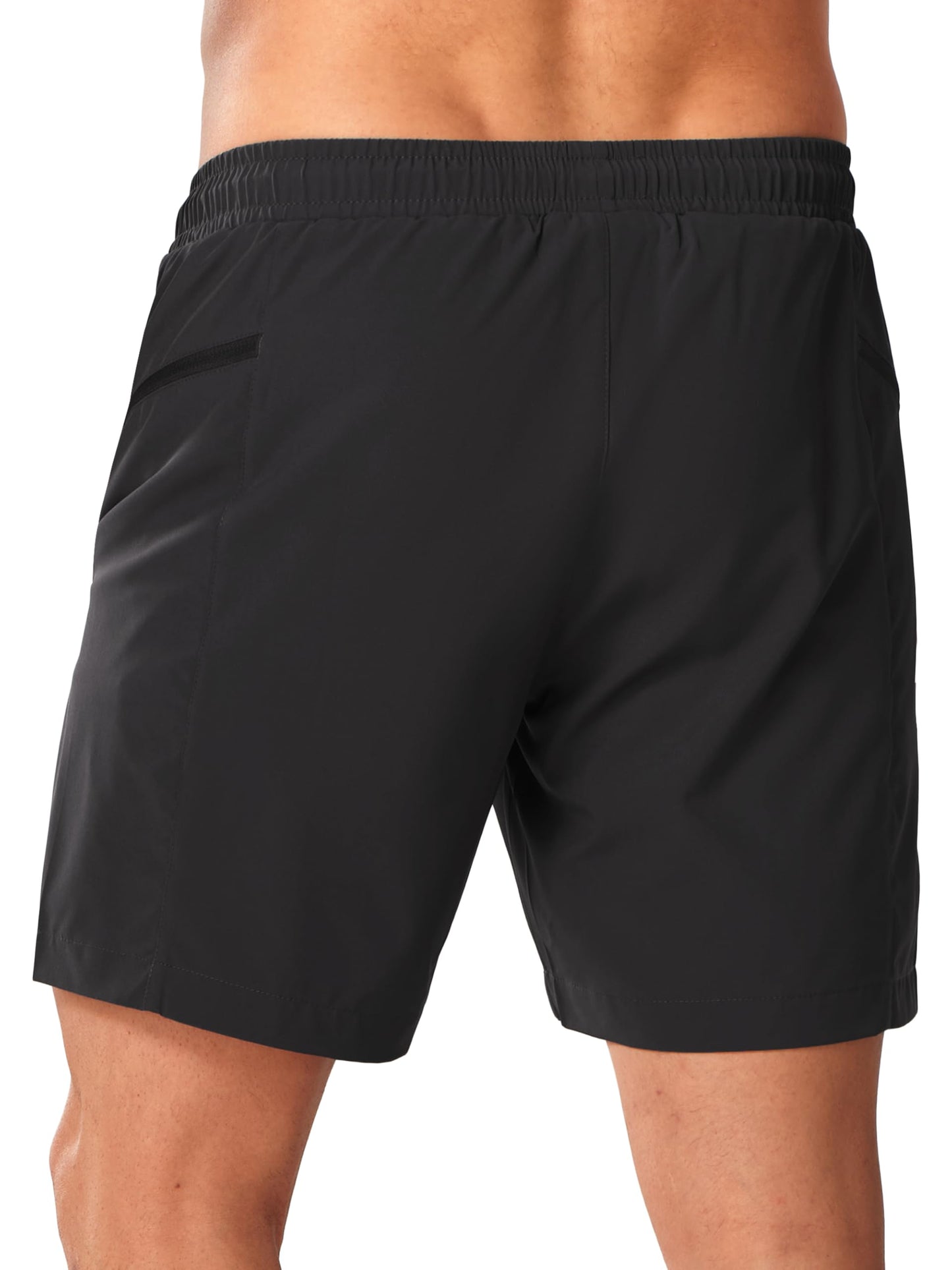 NORTHYARD 2 in 1 Men's Swim Trunks 7" Quick Dry Board Shorts with Compression Liner Swimsuit Bathing Beach Short with Pockets Black L