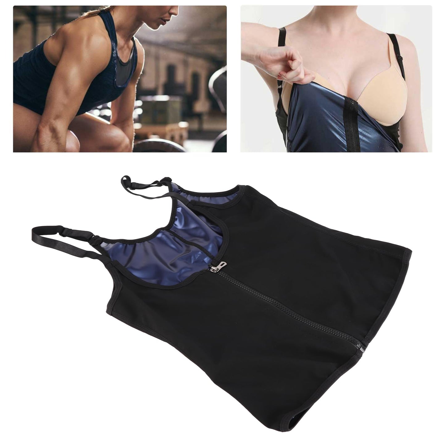 FILFEEL Women Waist Trainer Vest, Zipper Fitness Body Shaper Sweat Breathable Fat Burning Shapewear