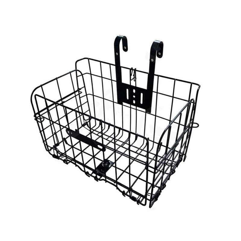 Folding Bike Front Basket, Bicycle Wire Basket with Handles, Easy Installation on Front Handlebar Accessories for Frame Cargo Rack.