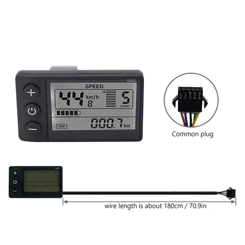 Estink Electric Brushless Controller Kit, 36/48V 500/750W with LCD 866 Display Meter, 22A9 Tube, for Electric Scooter, Fits 22.2mm Handlebars
