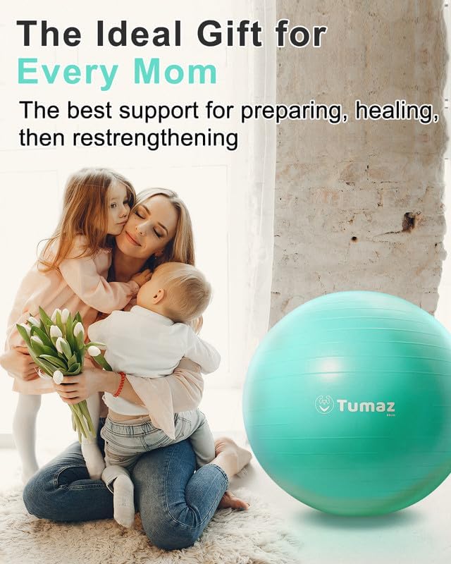 Birthing Ball for Pregnancy & Labor - Complete Set with Quick Pump, Peri Bottle, Yoga Strap & Non-Slip Socks