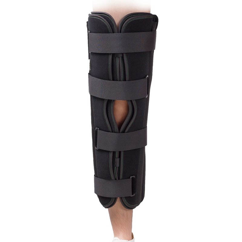 3-Panel Knee Immobilizer Full Leg Support Brace 21" Length Aluminum alloy Straight Knee Splint - for Knee Pre-and Postoperative & Injury or Surgery Recovery Applicable height 5‘3”--6’8“(Update Size M )