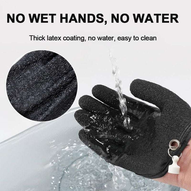 Fishing Gloves with Magnet Release - Professional 2-Piece Set for Handling, Catching & Cleaning Fish