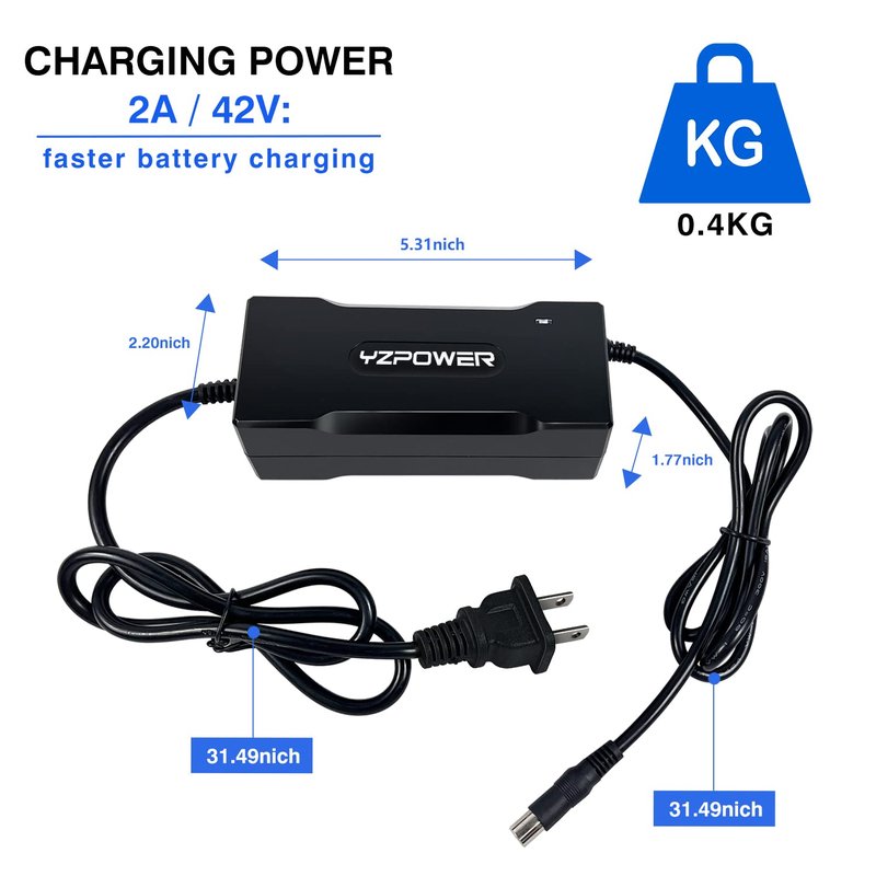 YZPOWER 42V 2A Charger for Segway Ninebot 36V Lithium Battery Charger Universal for M365 pro/pro2,Bird, Lime, Lime-S, Spin, Skip