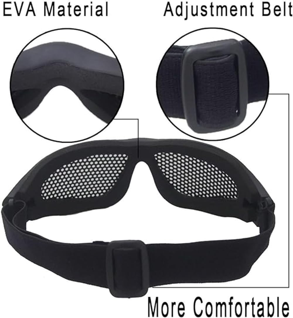 Tounlinx CS Safety Mesh Goggles Tactical Safety Anti Fog Glasses for Outdoor Games Sports Paintball Riding Hunting Cycling