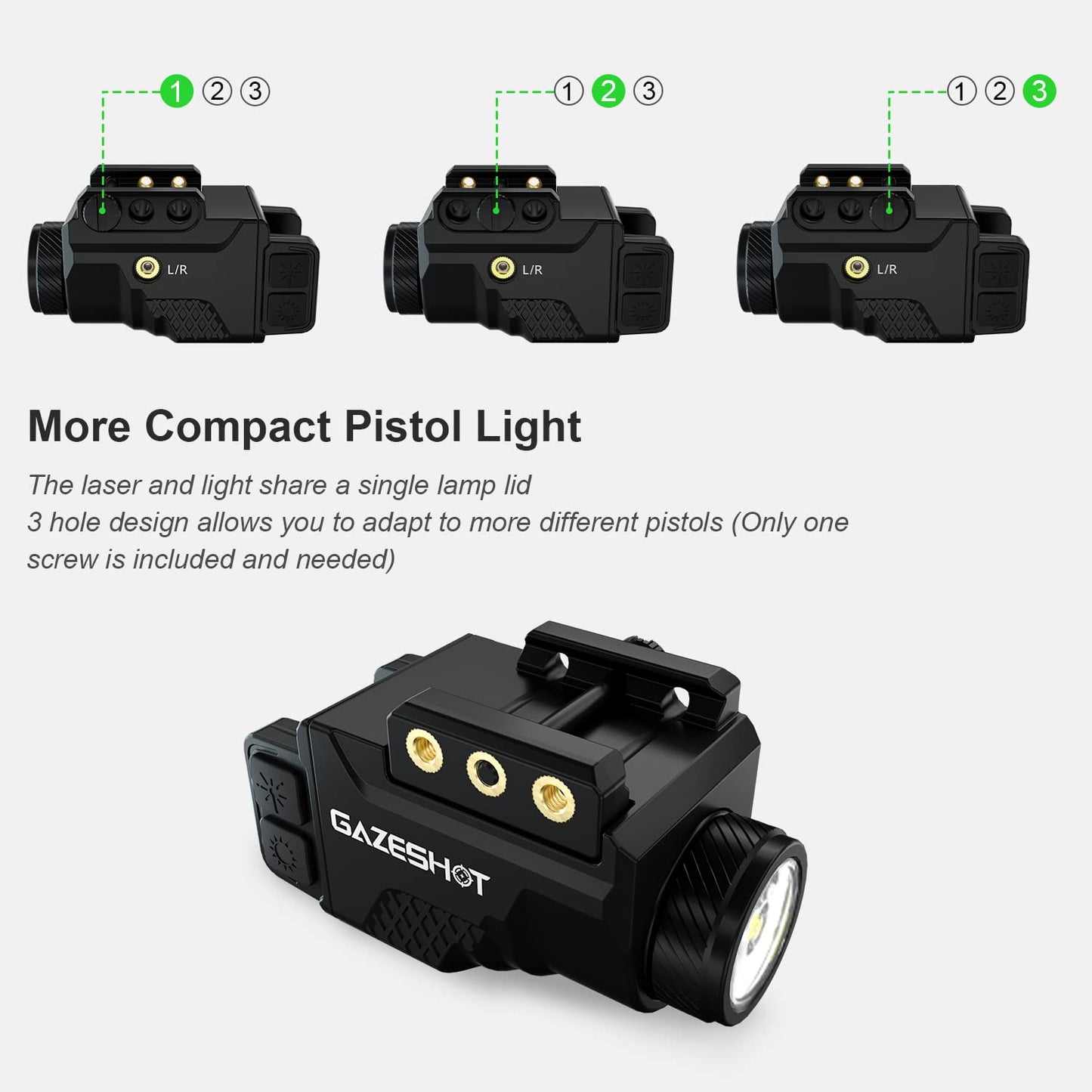 GAZESHOT 700 Lumen Pistol Light Laser Combo Weapon Light Tactical Flashlights, Magnetic USB Rechargeable with Blue Beam Sight and Strobe Mode for GL and Picatinny Rail
