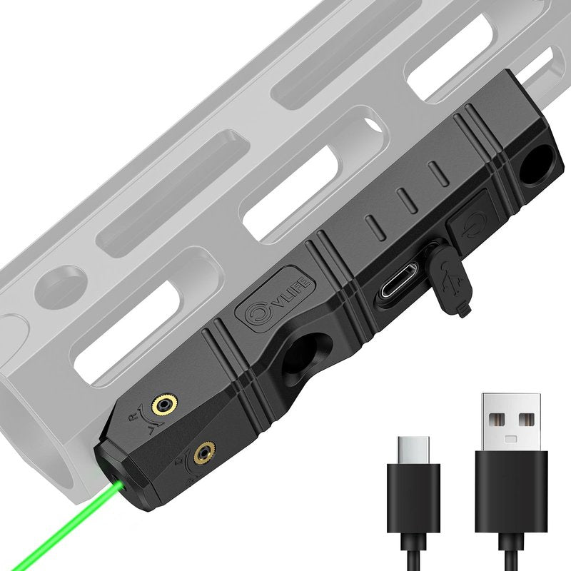 CVLIFE Laser Sight for Rifle, Red/IR/Green Laser Sight Compatible with M-Lok Rail Surface, Ultra Low-Profile Laser for Guns, Rechargeable M-Lok Laser with Strobe Function